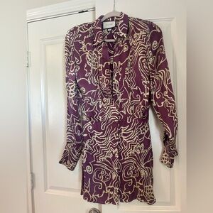 Alexis silk dress size small - purple dress with abstract print